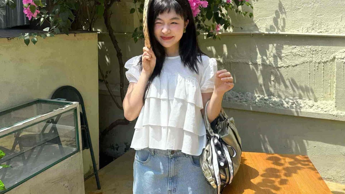 áo baby doll trắng phối với quần gì