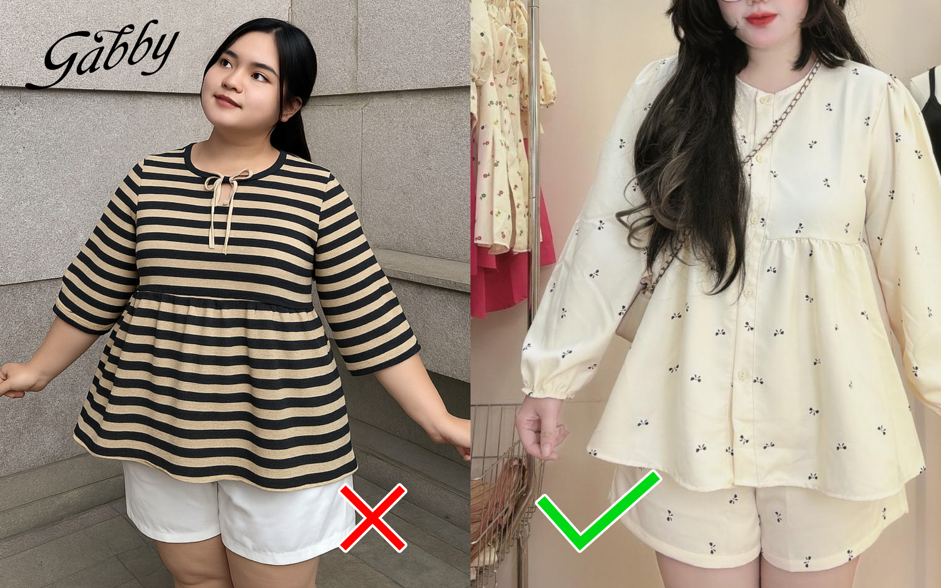 So sánh cách chọn áo baby doll big size đúng và sai