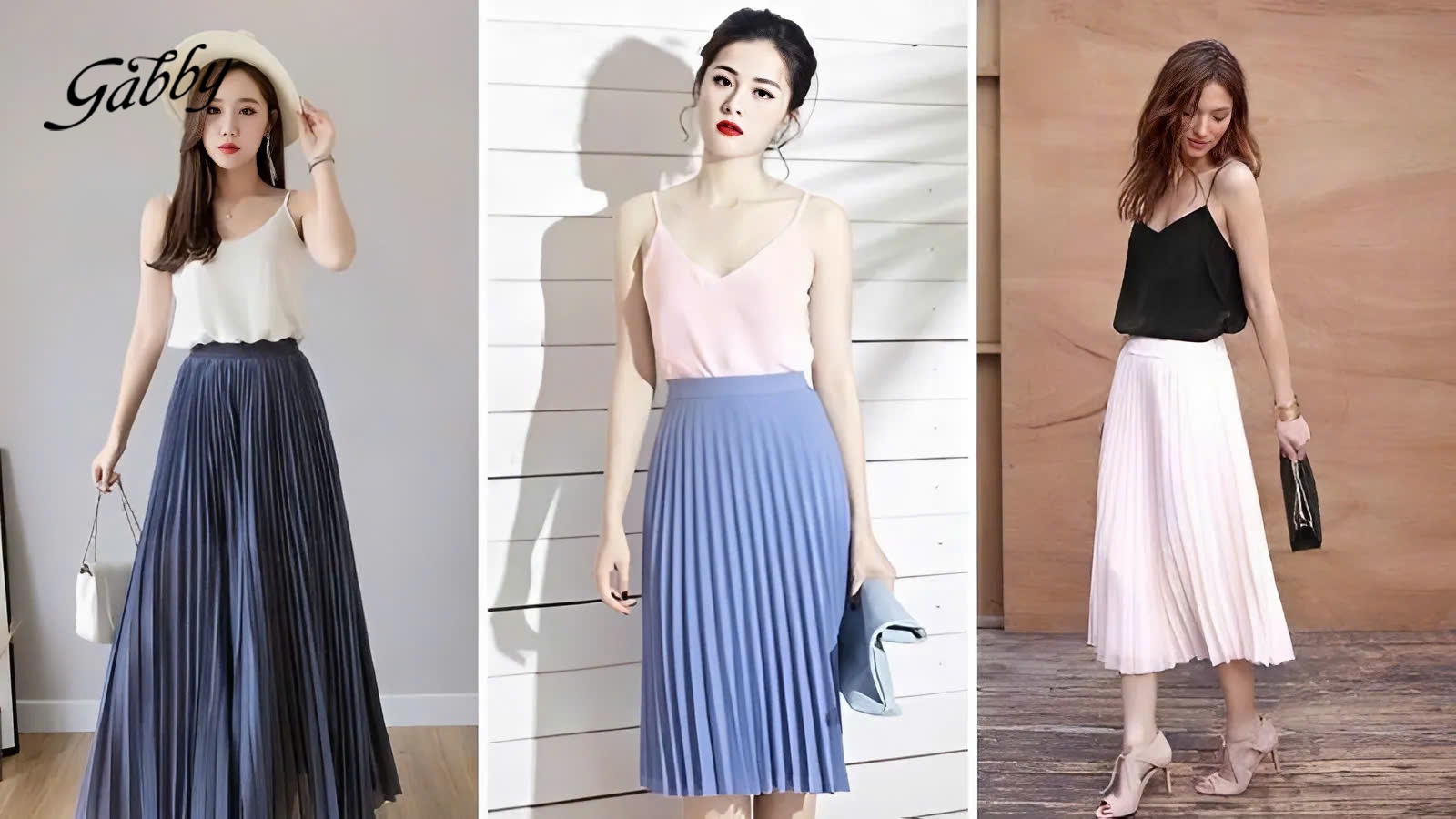 chân váy xếp ly dài
