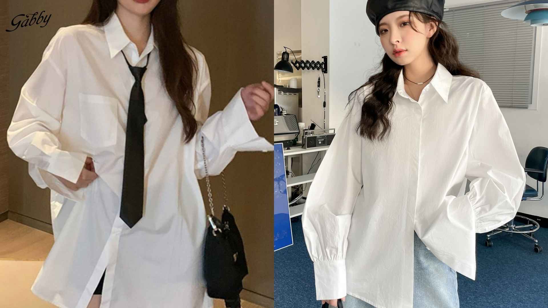 Áo sơ mi nữ form rộng cá tính 