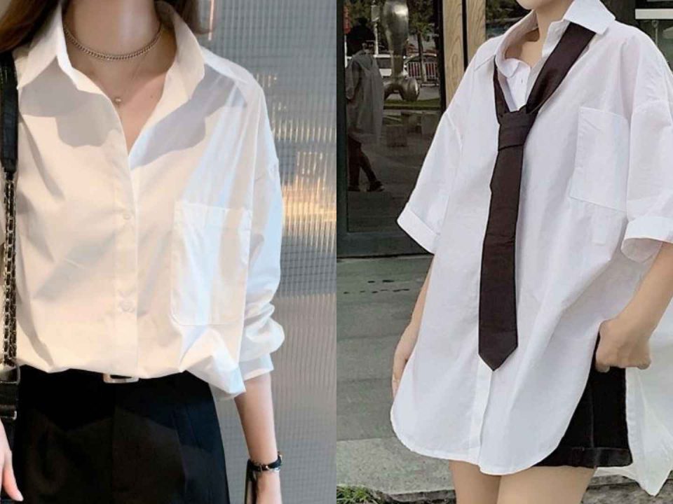 Áo sơ mi nữ form rộng cá tính