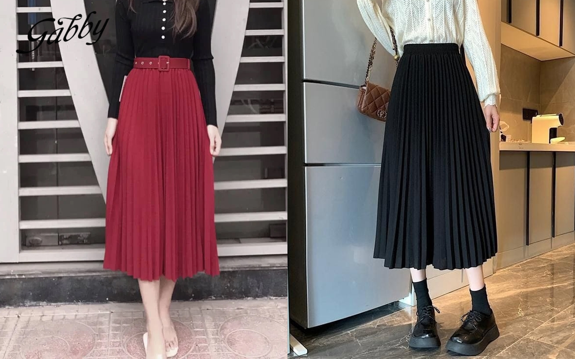 Cách phối đồ đúng với chân váy xếp ly dài 80cm