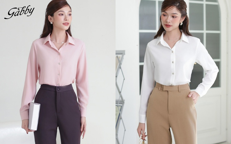 Cách phối quần tây áo sơ mi nữ cơ bản