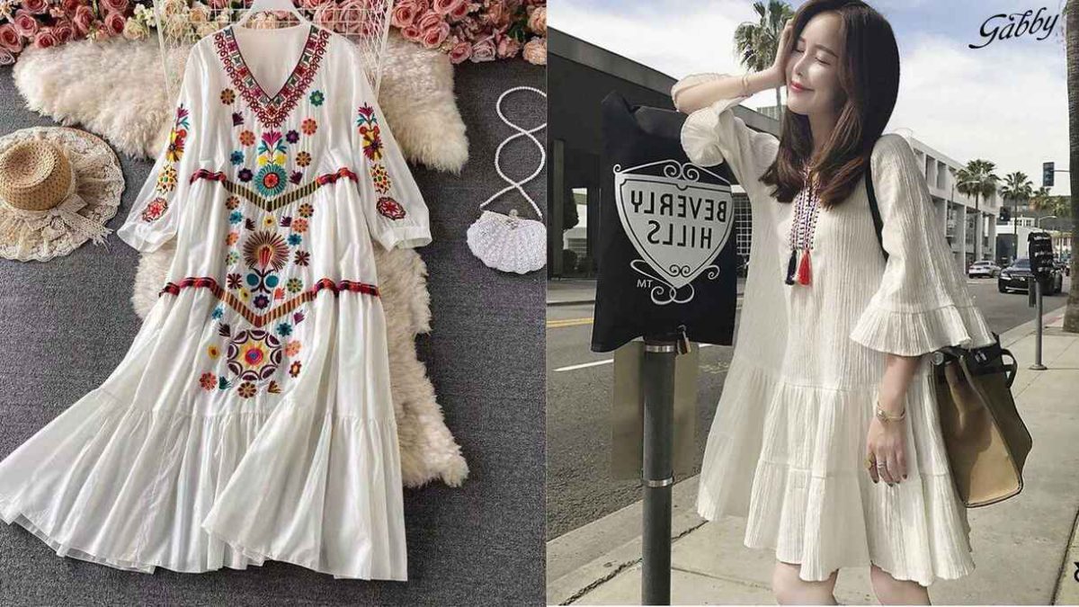 Đầm babby doll thổ cẩm