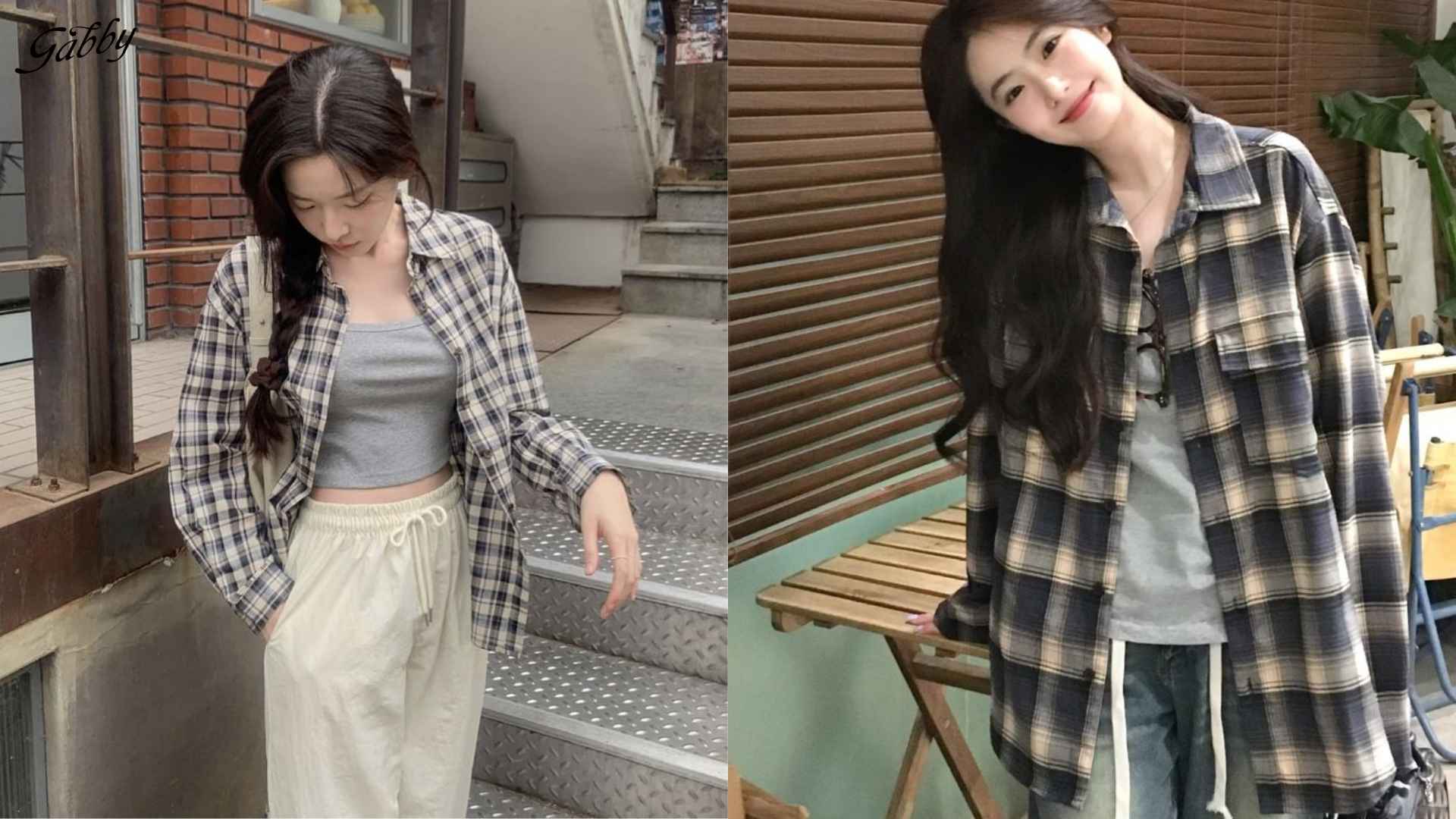 Layer Áo Sơ Mi Ngoài Áo Thun