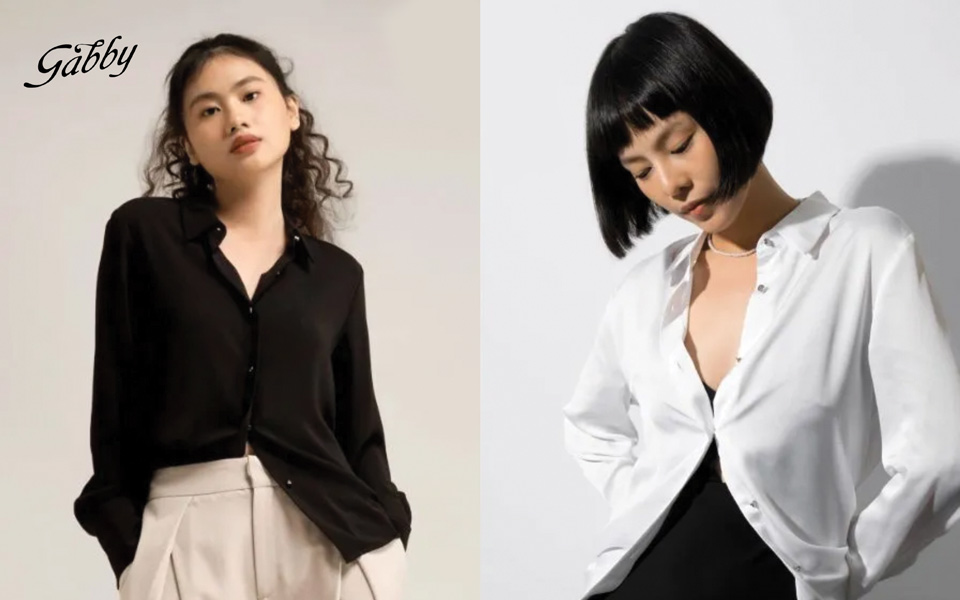 Mẫu áo sơ mi nữ đẹp bằng lụa