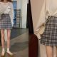 Mix chân váy caro chữ a
