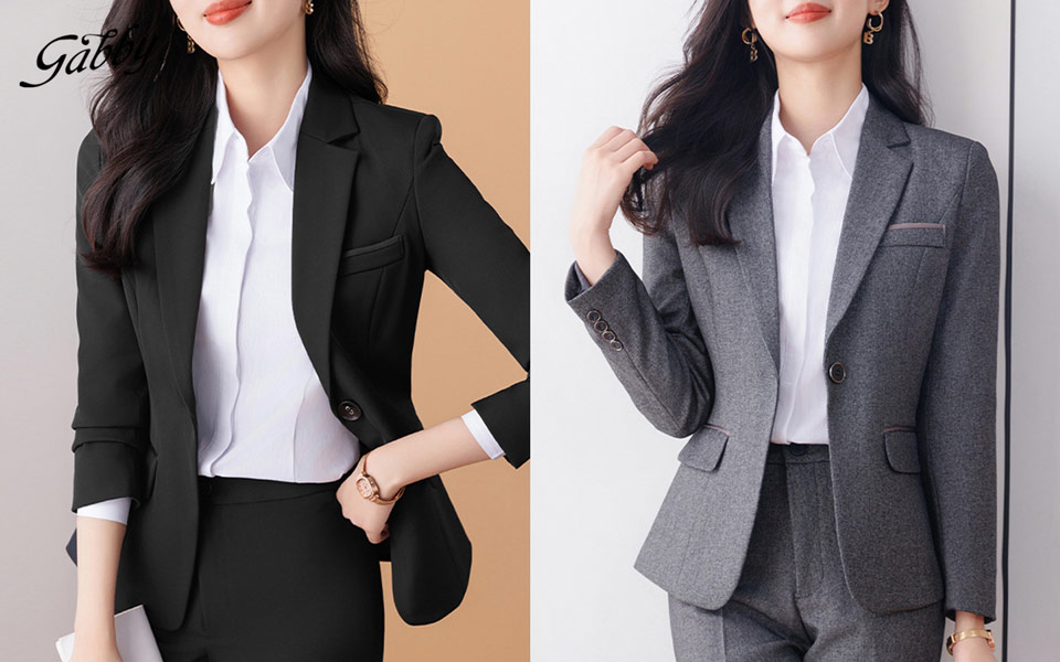cách phối quần tây áo sơ mi nữ kết hợp blazer