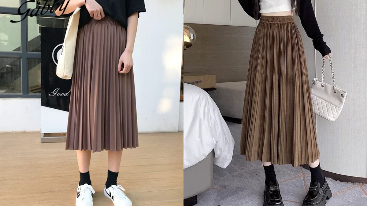 chân váy xếp ly dài 80cm