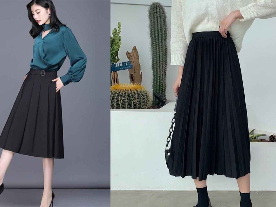 Chân váy xếp ly dài Hàn Quốc