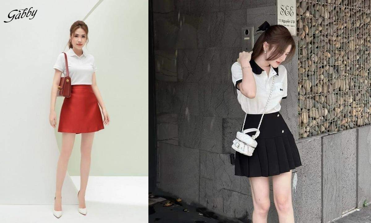 Chân váy xếp ly ngắn mặc với áo gì? Mặc với áo polo có đẹp không?